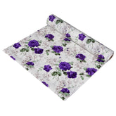 Heart Home Shelf Liner | PVC Kitchen Cabinet Shelf Mat | Shelf Mat for Drawer Organizer | Fridge Mat | Table Placemat | Purple Flower Wardrobe Mat | 10 Meter | White